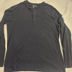 Express Men's XL Slim Fit Black Men Henley Extra Soft Pullover